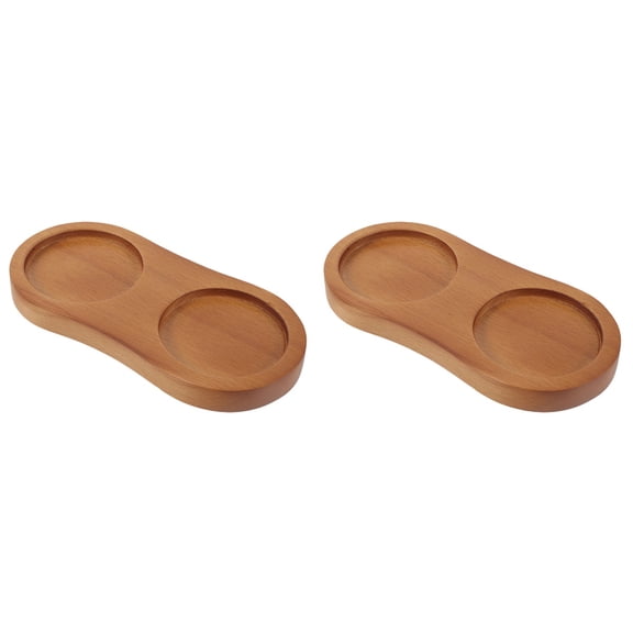 Raindrops 2pcs Pepper Bottle Tray Wood Pepper Rest Pepper Wooden Tray Bottle Tray