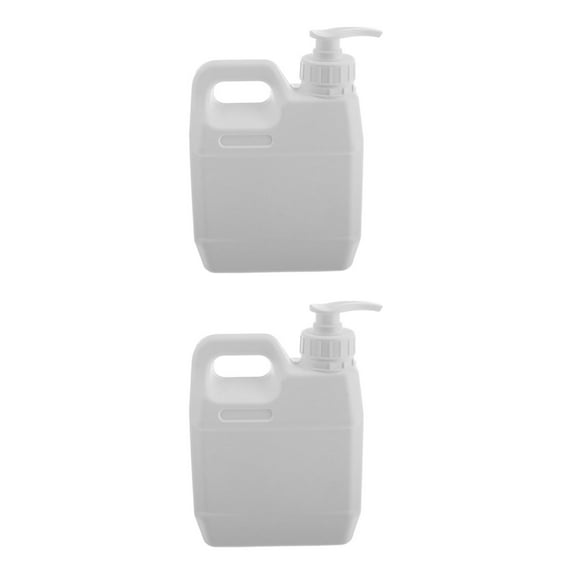 Raindrops 2pcs Plastic Jar Containers Plastic Jug Square 1L Empty Storage Bucket With Pump Lid Reusable White Jar Laundry Soap Dispenser for Home Use