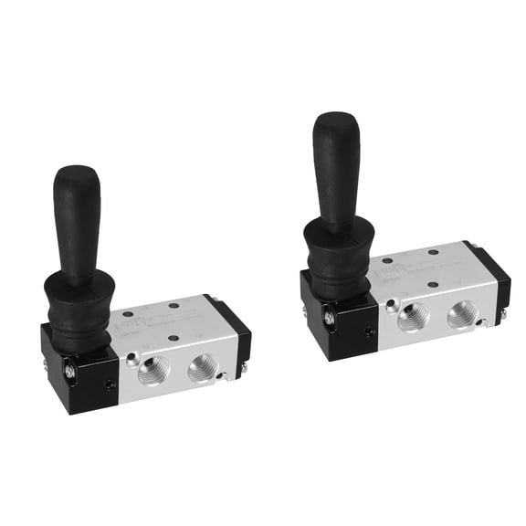 Raindrops 2-Pack Pneumatic Hand Lever Control Valves, Mechanical Air Valves with Manual Pull for Industrial and Workshop Applications