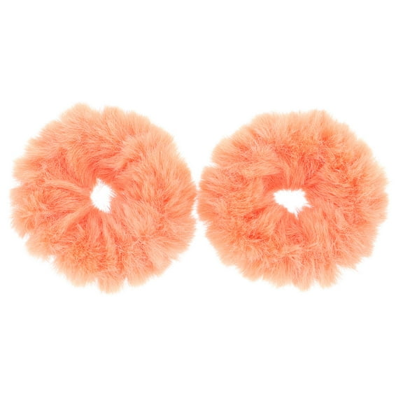 Raindrops 2pcs Ponytail Holder Fluffy Hair Rings Faux Fur Hair Rope Elastic Hair Holder