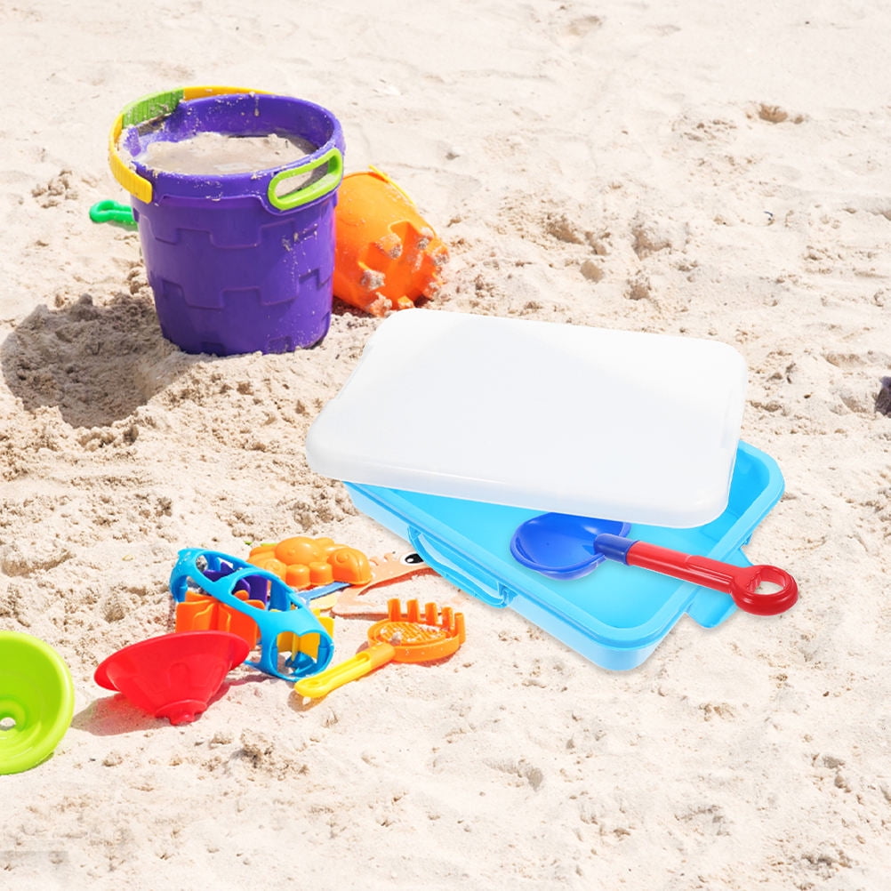 Raindrops 2pcs Portable Sandbox Plastic Sand Case Sand Tray For Kids Sandbox With Lid Outdoor Sand Box Plastic Sandbox Sand Trays For Classroom