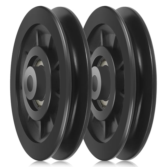 FOMIYES Cable Pulley Wheel Gym For Exercise Equipment Black 2Pcs