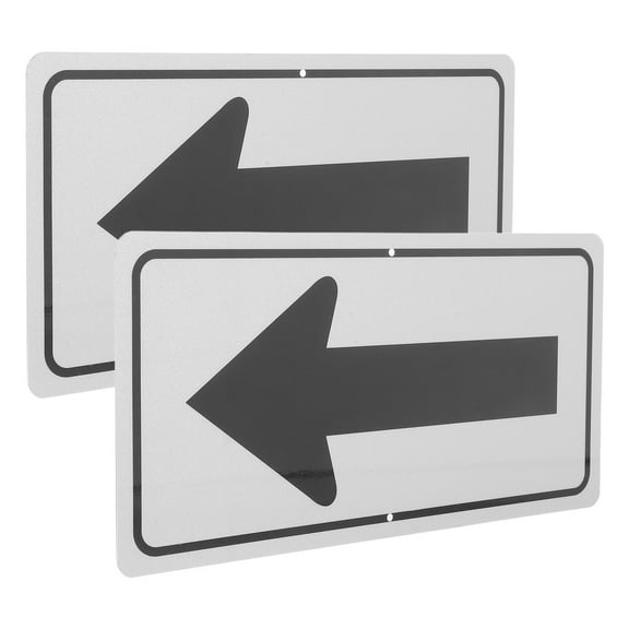 Raindrops 2-Pack Reflective Aluminum Arrow Signs Weather-Resistant Directional Boards for Traffic Safety Garage Parking Easy Installation
