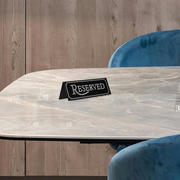 Raindrops 2pcs Reserved Table Signs Acrylic Reserved Table Tent Signs Reservation Seat Signs For Wedding Restaurant Office Meeting Chairs