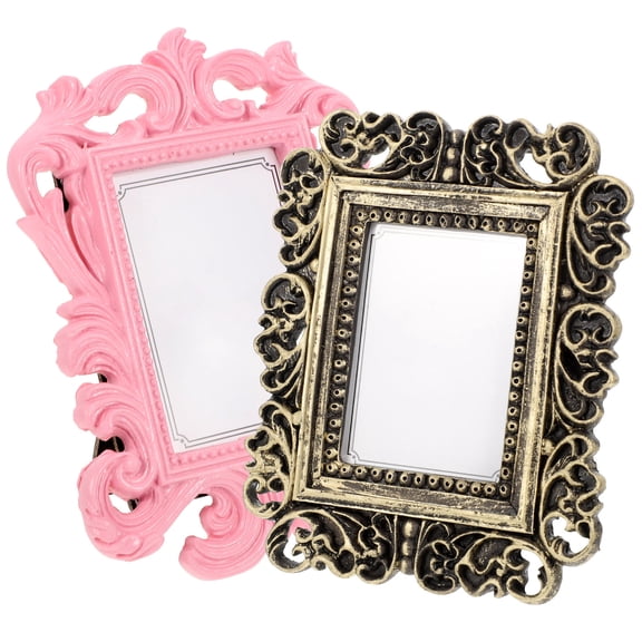 Raindrops Vintage Design Photo Frame in Resin Material for Decor Assorted Color 2pcs Small Size