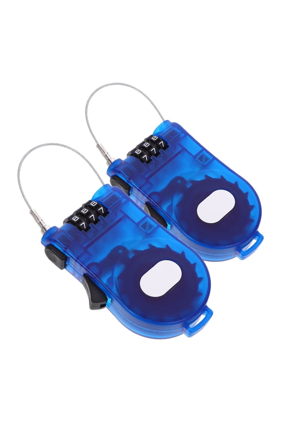 2-Pack Retractable Combination Cable Locks for Luggage, Suitcase, Travel, Closet Security with Adjustable Wire