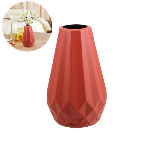 Raindrops 2Pcs Modern Orange Decorative Vase for Dried Flower Arrangement and Table Centerpiece