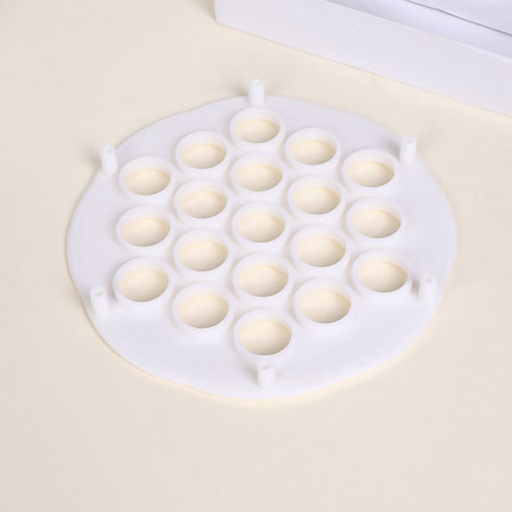Raindrops 2-Pack White Plastic Dumpling Maker Mold with Multiple Holes for Easy Homemade Dumplings and Cooking
