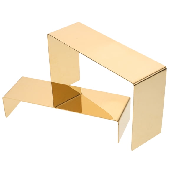 CHICHUMID 2Pcs Golden Metal Shoe Stand Rack for Handbag Organization and Shoe Display