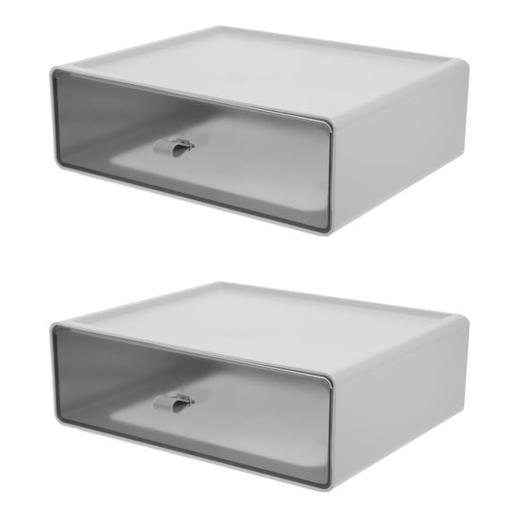 Raindrops 2pcs Single Grid Storage Box Tabletop Drawer Type Sundries Case Daily Sundries Management Organizer