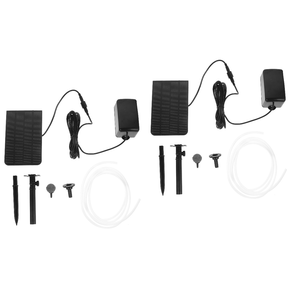 Raindrops 2pcs Solar Air Pump Aquarium Air Pump Fish Tank Oxygenator Outdoor Fishing Air Pump Pond Aerator 5V 1.6W
