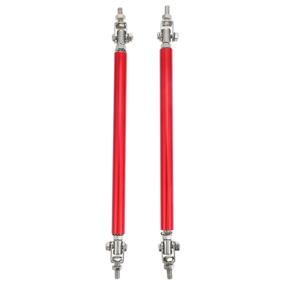 Raindrops Universal Front Bumper Lip Support Rods, Adjustable Red Stainless Steel, 2 Pieces for Car