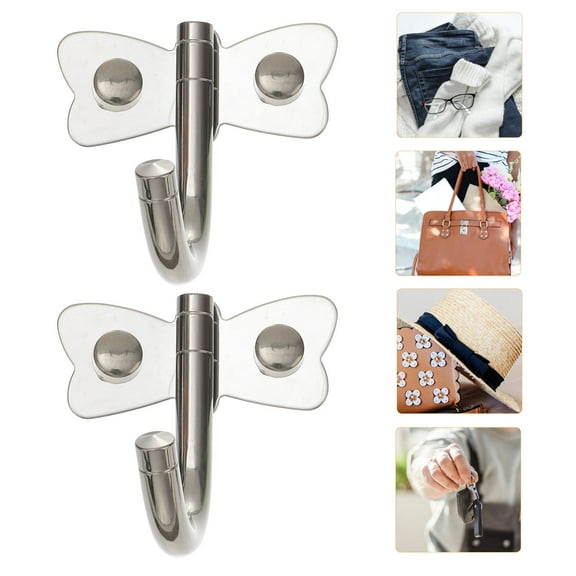 Raindrops 2pcs Stainless Steel Hooks Dragonfly Shaped Wall Mounted Coat Storage Hooks