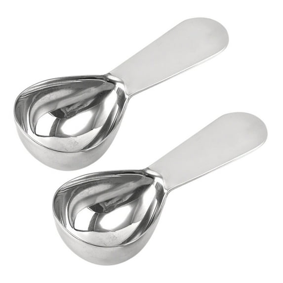 Raindrops 2pcs Stainless Steel Short Handle Coffee Scoops 15ml