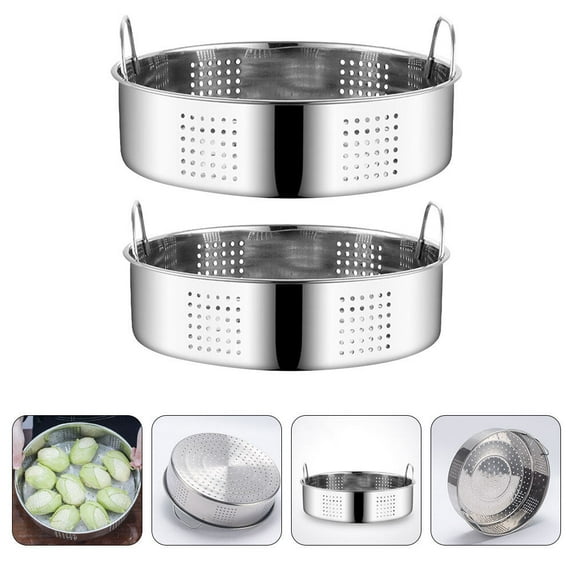 Raindrops 2-Pack Steaming Baskets for Vegetables, Dumplings, Fish, Rice and More - Kitchen Cooking Accessories
