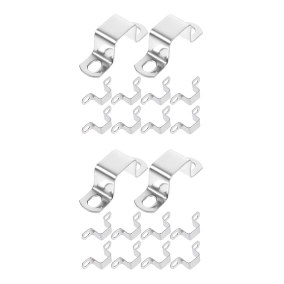 Raindrops 2pcs Strap Clamp 10pcs Horseback Saddle Clamp Buckle U-Shaped Pipe Clamp Bracket Buckle Square Pipe Clamp Silver