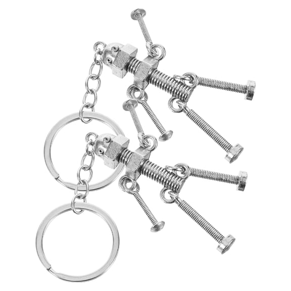 Raindrops 2Pcs Metal Robot Keychain Pendant Stylish Hanging Keychain Decoration for Everyday Use