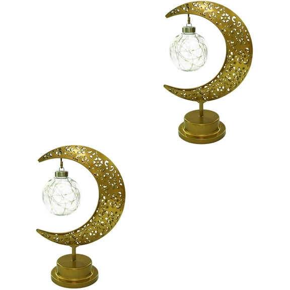 Raindrops 2pcs Table Lamp Hollowed Moon Lamp Bedroom Desk Lamp Decorative Atmosphere Lamp