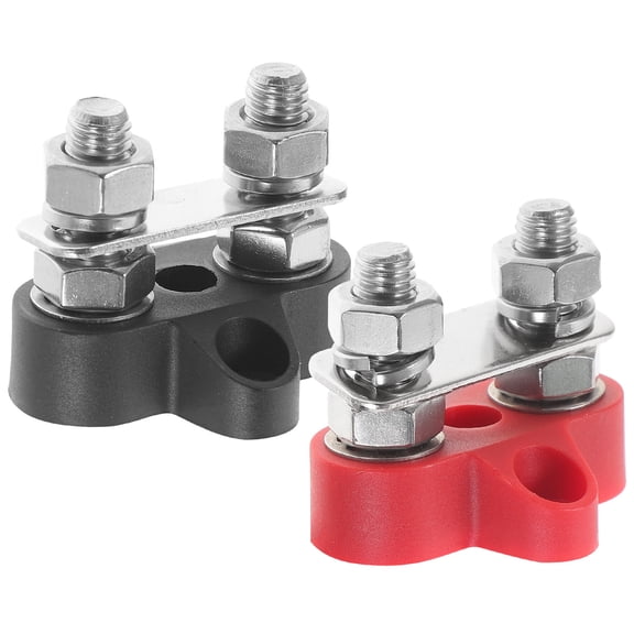 Raindrops 2pcs Terminal Block Battery Power Terminal Blocks Stainless Steel Junction Posts