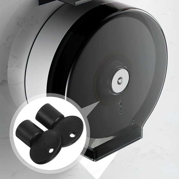 Raindrops 2-Pack Black Plastic Toilet Paper Dispenser Keys Replacement for Office and Commercial Use