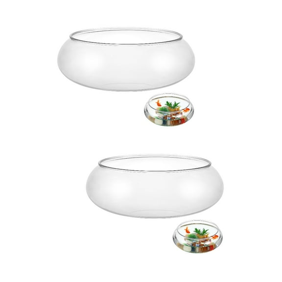 Raindrops 2pcs Transparent Aquarium Tank Multi-function Betta Tank Desktop Goldfish Tank Office Decor 2800ml