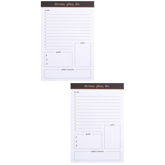 Raindrops 2pcs Undated Planner Notepad Tear Off Notepad Portable Planner for Daily Schedule