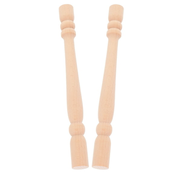 Raindrops 2pcs Unfinished Wooden Baluster Spindles Decorative Unpainted Wood Post Handrail for DIY Staircase Furniture Woodworking Crafts