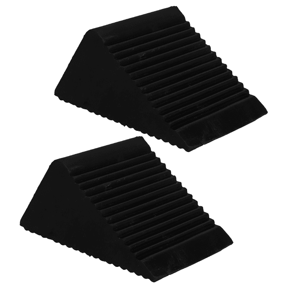 Raindrops 2pcs Vehicle Wheel Chocks Rubber Tire Stoppers For Slope Parking Anti-Slip Vehicle Wheel Blocks For Home Garage And Trailer Use