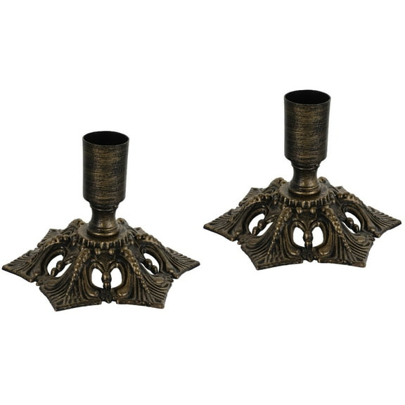 Raindrops 2pcs Vintage Pillar Candle Holder European Style Candle Holder Based Candle Stand