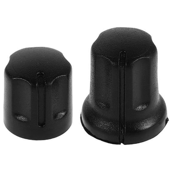 Raindrops 2-Pack Black Plastic Potentiometer Volume Control Knobs with Insert Shaft for Intercom and Audio Devices