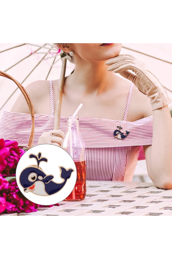 Ocean Animal Pin Set, 2 Pieces Alloy Whale Pins, Cute Decorative Accessories for Bags, Jackets, and Clothing