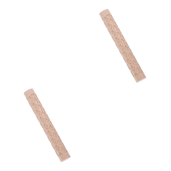 FOMIYES Elegant 2Pack Wood Embossing Texturing Rolling Pin for Pottery and Baking