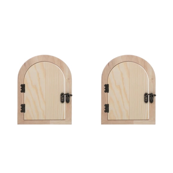 Raindrops 2pcs Wooden Door Shape Light Switch Cover Decorative Outlet Plate Child Proofing Electrical Outlet Cover Self-Adhesive Switch Pane For Home And Nursery