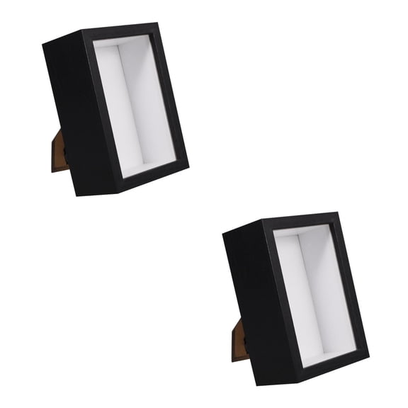 Raindrops 2pcs Wooden Shadow Box Butterfly Specimen Display Frame with Glass Window Rustic Memorabilia Dried Flowers Medals Photos Memory Box for Keepsakes Black