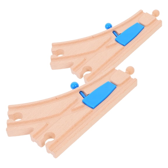 Raindrops Wood Train Track Connectors Multi Square Compatible 2Pcs