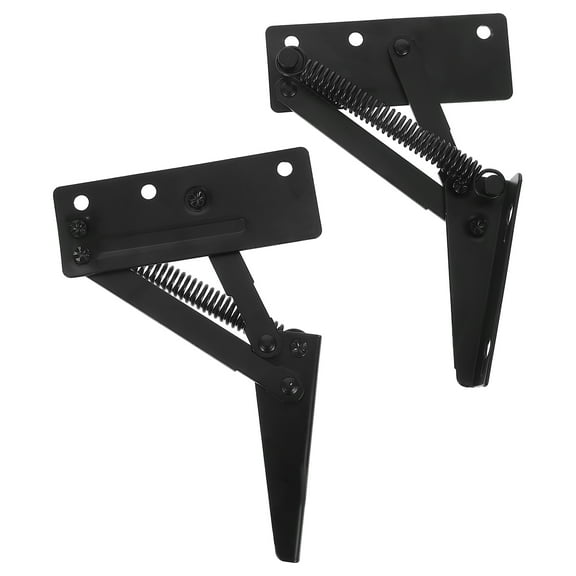 Raindrops 2pcs Workbench Hardware Hinge Spring Hinge Bracket Bench Seat Hinge Black Sofa Bed Accessories for Easy Installation and Stability sturdy Metal Sofa Folding Hinge