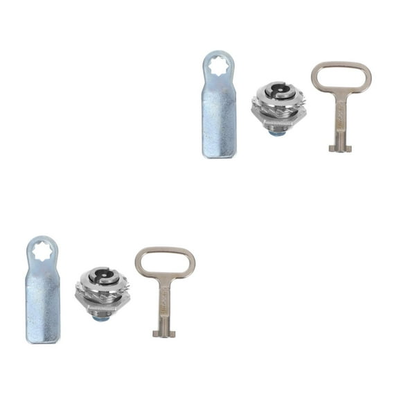 Raindrops 2pcs Zinc Alloy Key Trash Keys With Lock Plate Cabinet Drawer Locks Set For Outdoor Trash Can Rubbish Bin Tool Box Electric Box Accessories Silver