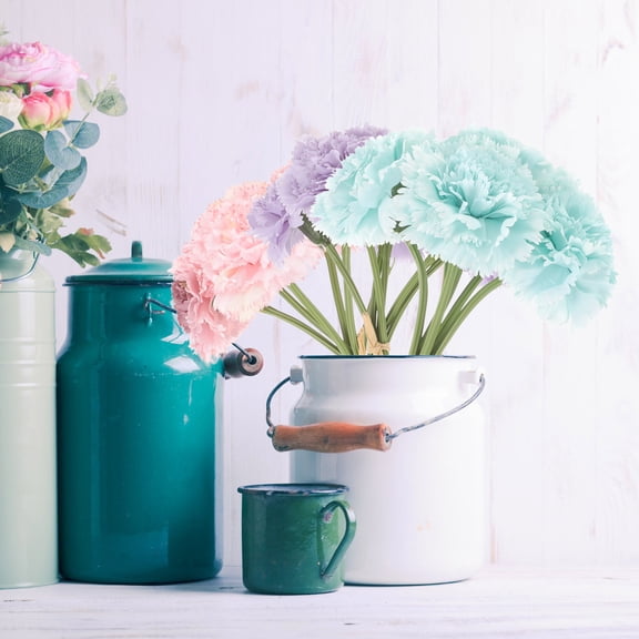 Raindrops 3 Bunches Sock Hop Decorations Dining Table Bouquet Carnation Centerpieces Flowers For Office