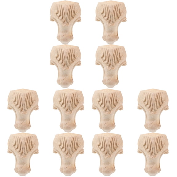 Raindrops  3 Count Furniture Leveling Feet Retro Carved Wooden Cabinet