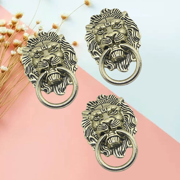 Raindrops 3-Pack Vintage Lion Phone Case Stickers with Golden Accessories for Stylish Mobile