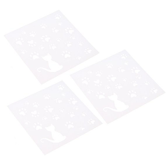 Raindrops  3 PCs Hollow Templates for Drawing Out Stencils Cat Board Fun Animal White