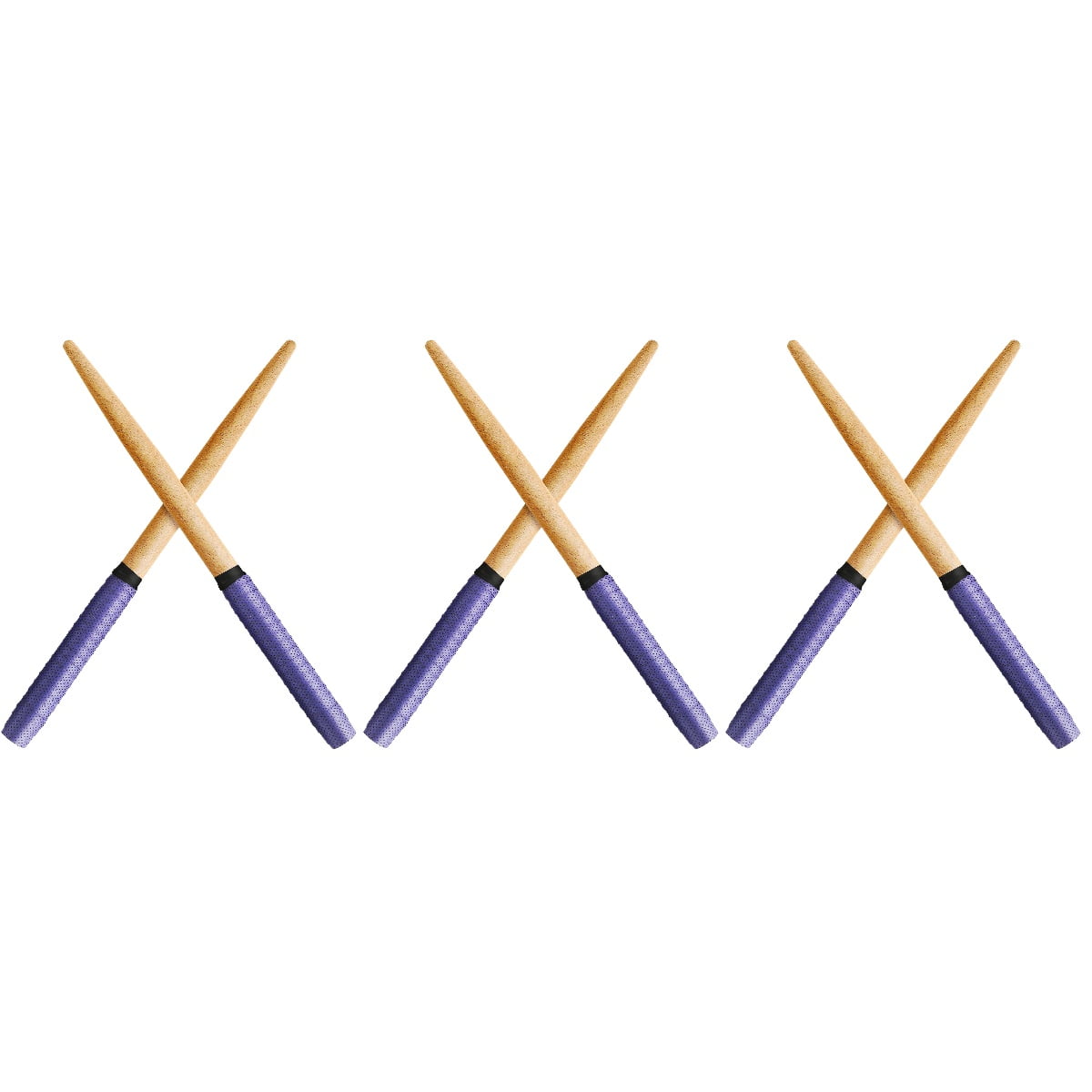 Houderco Drumsticks Purple For Beginner Drummers School Practice 3 Pairs 15.05In