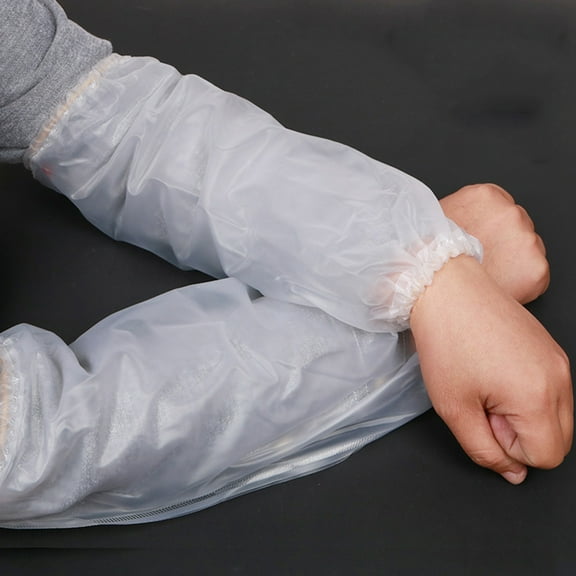 Raindrops 3 Pairs Clear PVC Oversleeves, Oil-Resistant Protective Sleeves for Kitchen Cooking, Cleaning and Household Tasks