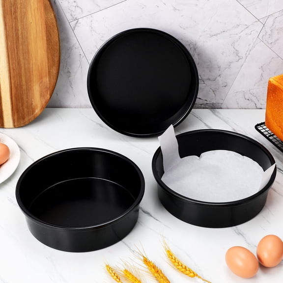 Raindrops 3 Pcs Cake Parchment Liners Paper for Air Fryer Round Pans Baking Supplies Mold Black