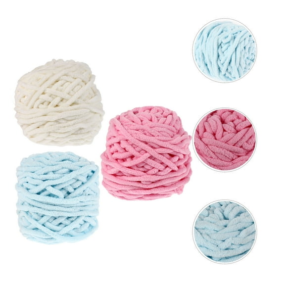 Raindrops 3Pcs Soft Hand Knitting Wool Yarn Cotton Woolen Yarn for Neckwear