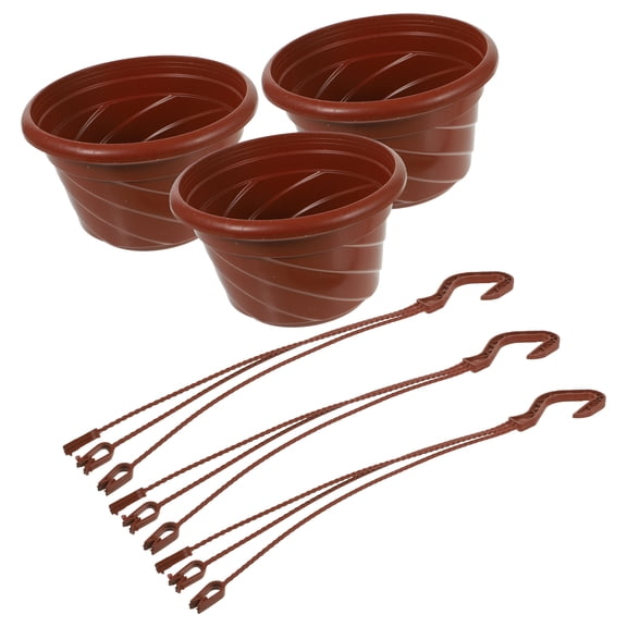 Raindrops Set of 3 Clear Nursery Pots for Deck Railing with Chlorophytum and Window Flower Display