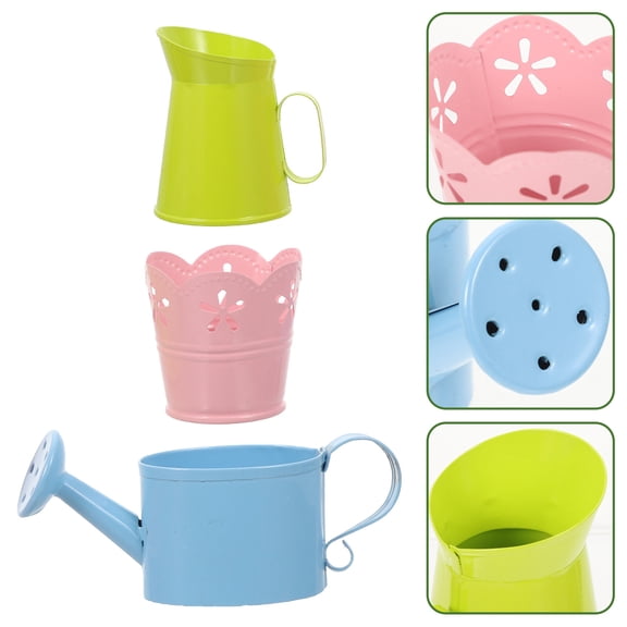 Raindrops 3 Pcs Floral for Centerpieces Iron Flower Arranger Arrangement Vase Desktop Pot