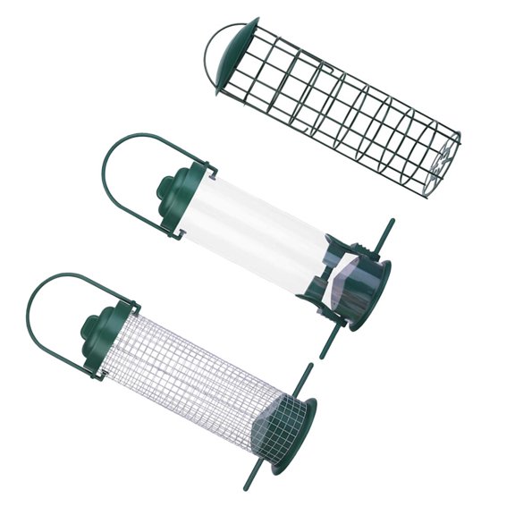 Raindrops  3 Pcs Hanging Plastic Feeder Bird Feeders for Outdoors Birdfeeders Green