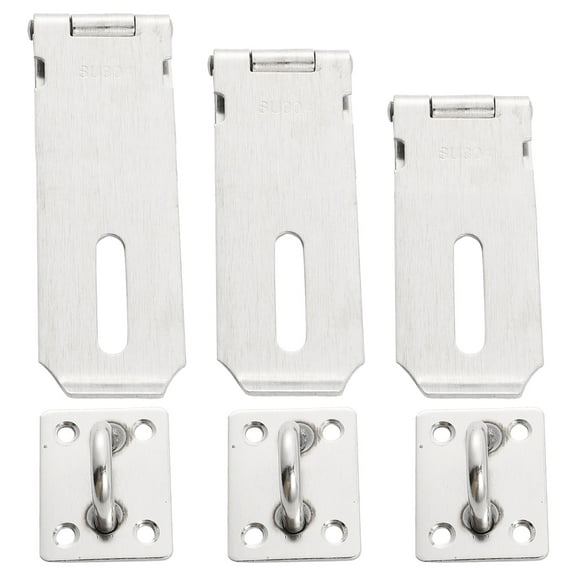 Raindrops 3 Pcs Hasp and Staple Door Clasp Padlock Latches Bolt Silver
