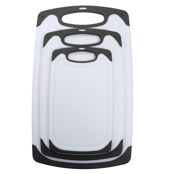 Raindrops 3 Pcs Kitchen Chopping Board Dish Drying Rack Grey and White